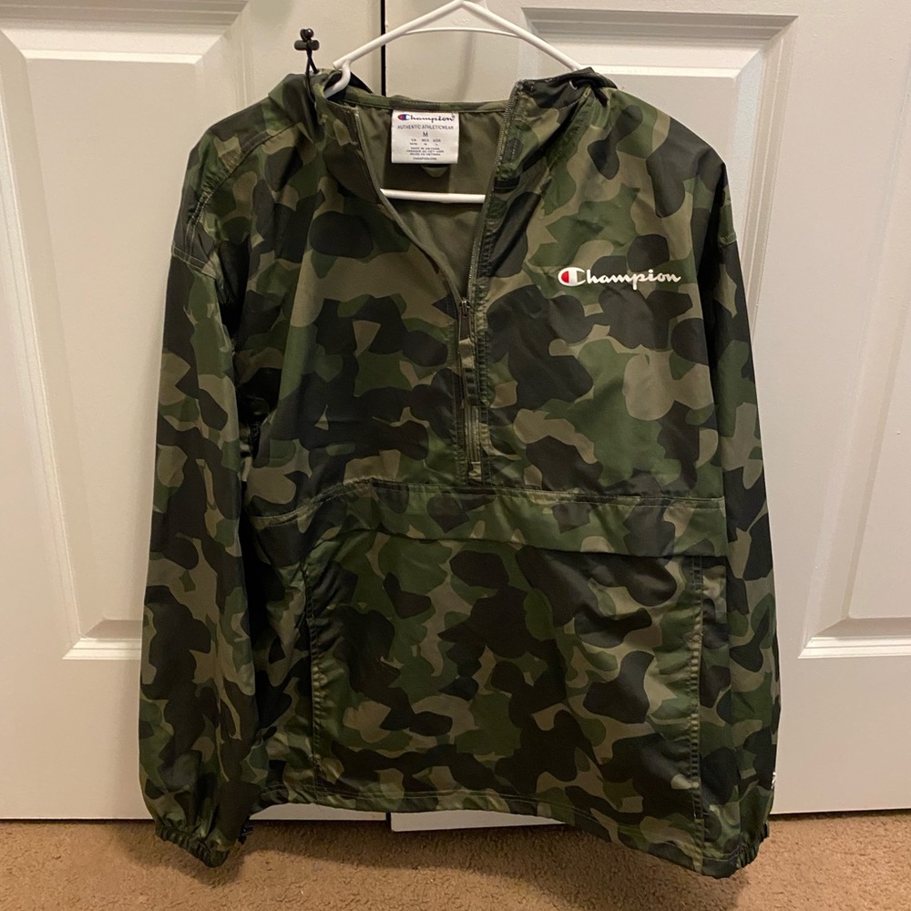 Champion Pullover Windbreaker with hood.